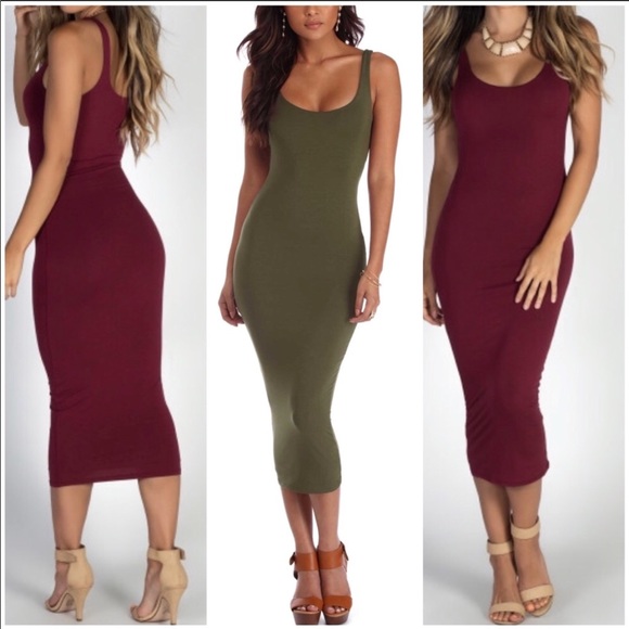 Burgundy Tank Midi Dress - Picture 3 of 3